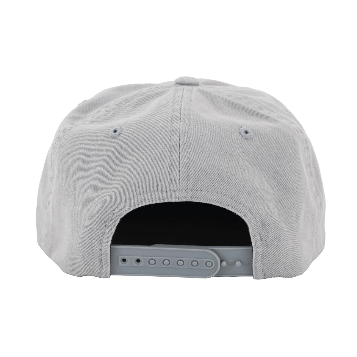 Back view of a gray snapback cap with adjustable plastic closure, Vintage Detroit Lions Hat | 6 Panel Snapback, by My Store for Home page and Football.