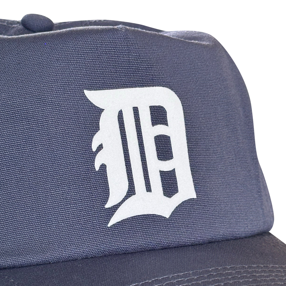Vintage Detroit Tigers Hat | 5 Panel Snapback Hat with navy fabric and white Detroit Tigers logo, by My Store for Home page, Baseball, Featured Hats