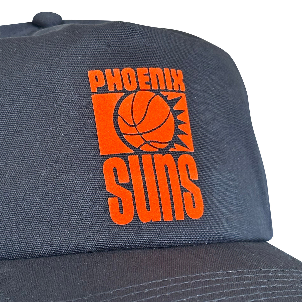 Vintage Phoenix Suns Hat | 5 Panel Black Snapback Hat with orange basketball logo from My Store in Home page and Basketball collections