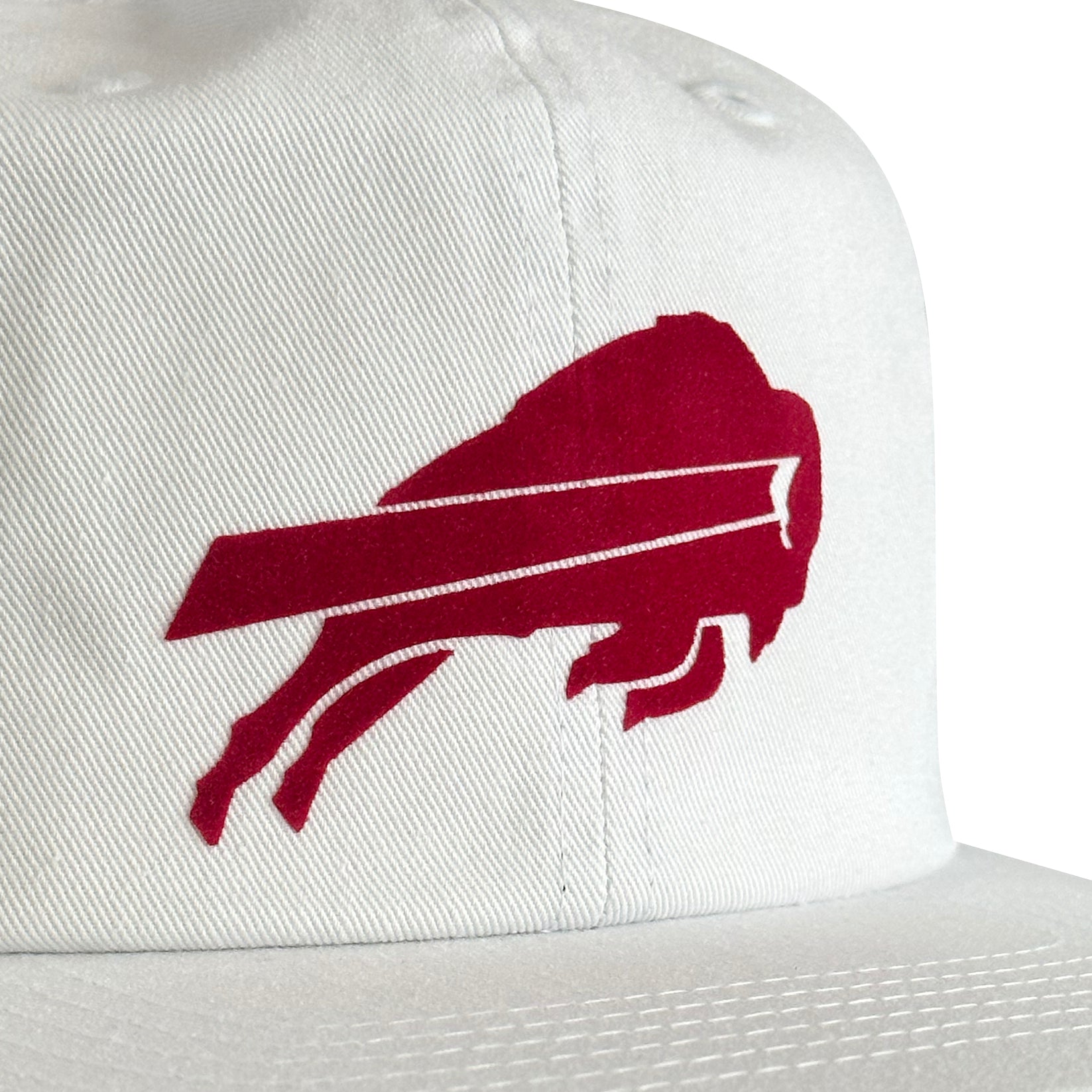 Vintage Buffalo Bills Hat | 6 Panel Snapback Hat, white with red buffalo logo, by My Store for Home page, Football
