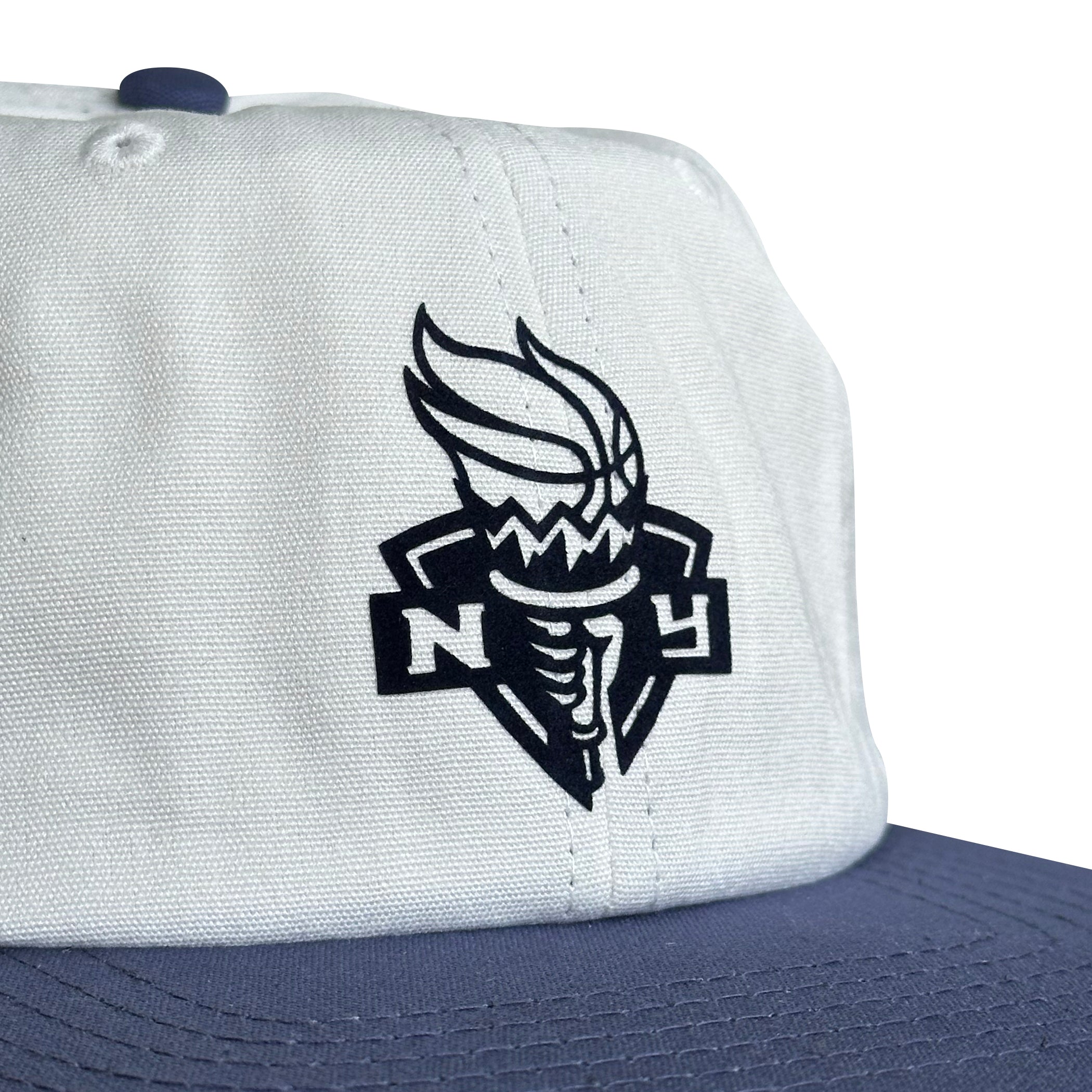 New York Liberty Hat | 6 Panel Strapback Hat by My Store, white and navy cap with New York Liberty logo patch from Home page, WNBA, Featured Hats