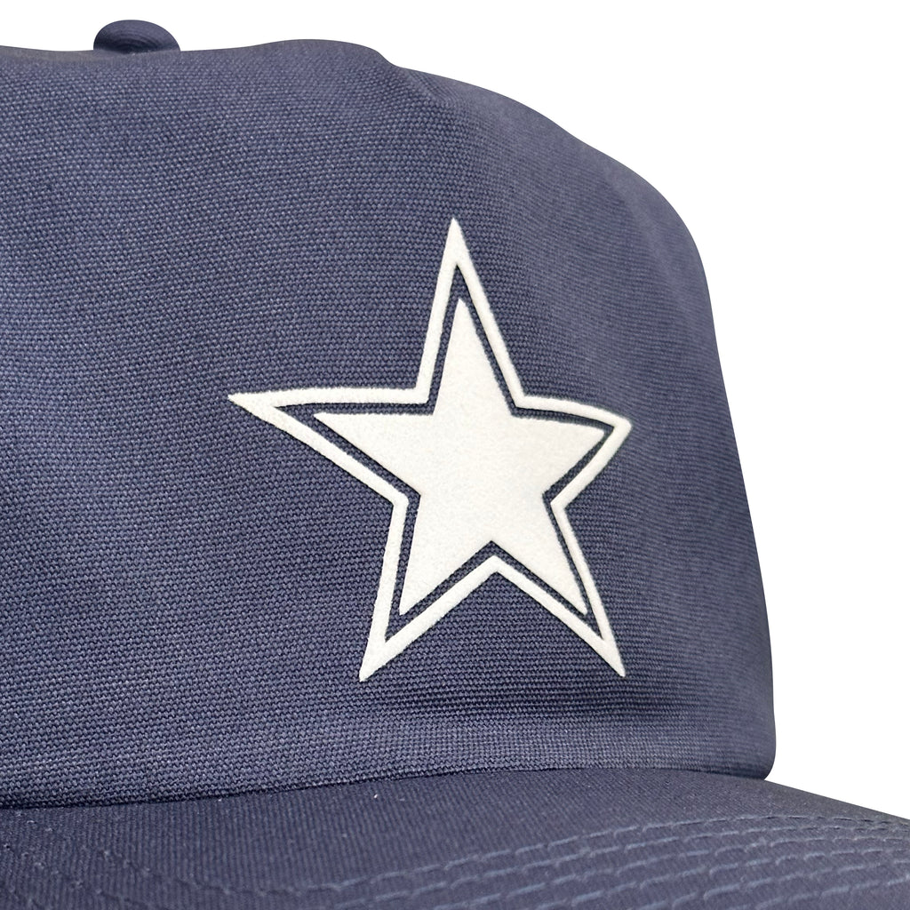 Vintage Dallas Cowboys Hat | 5 Panel Snapback Hat in navy with a white star logo, shown by My Store for Home page and Football collection