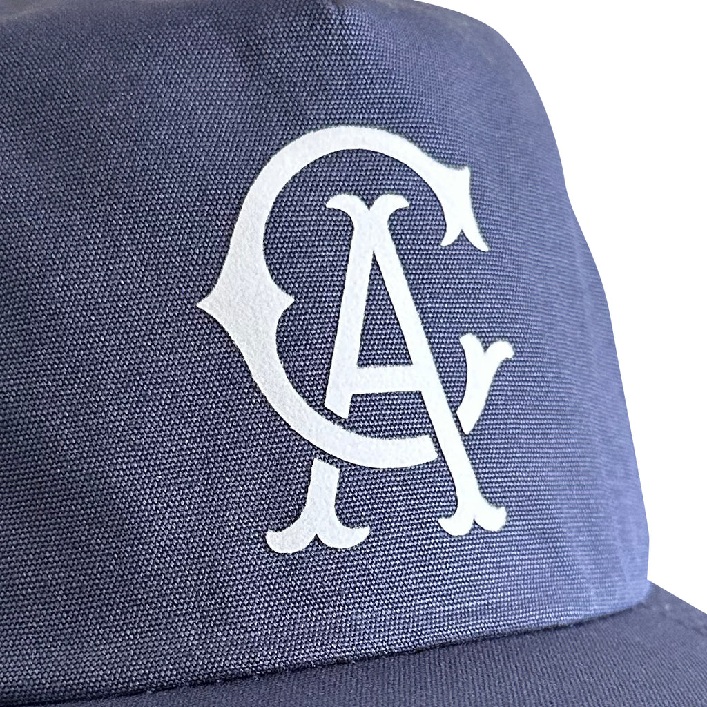 Vintage California Angels Hat | 5 Panel Snapback Anaheim Angels Hat in navy with a white vintage California Angels logo, from My Store Baseball collection