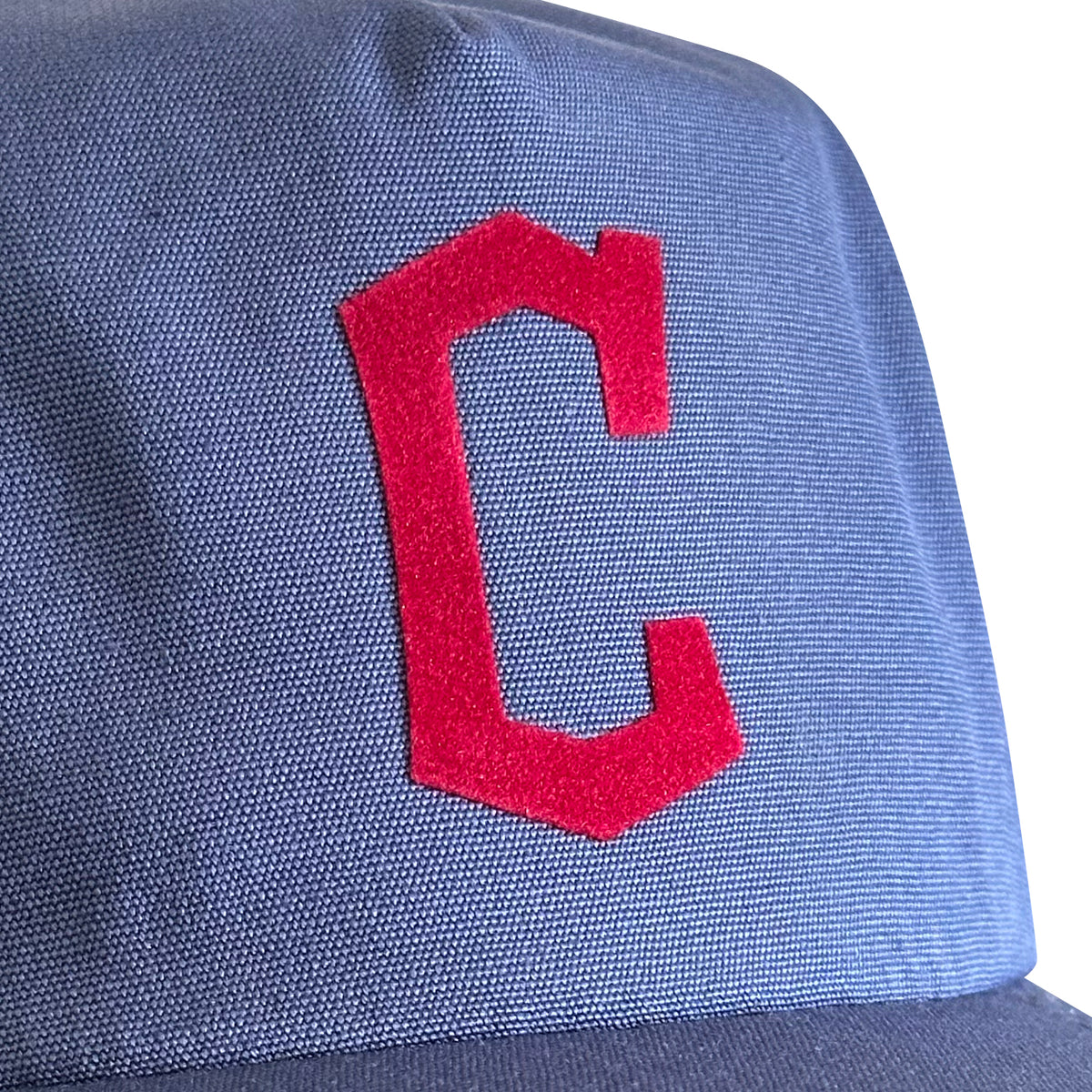 Vintage Cleveland Guardians Hat | 5 Panel Snapback Hat featuring a blue front panel and red Cleveland C patch