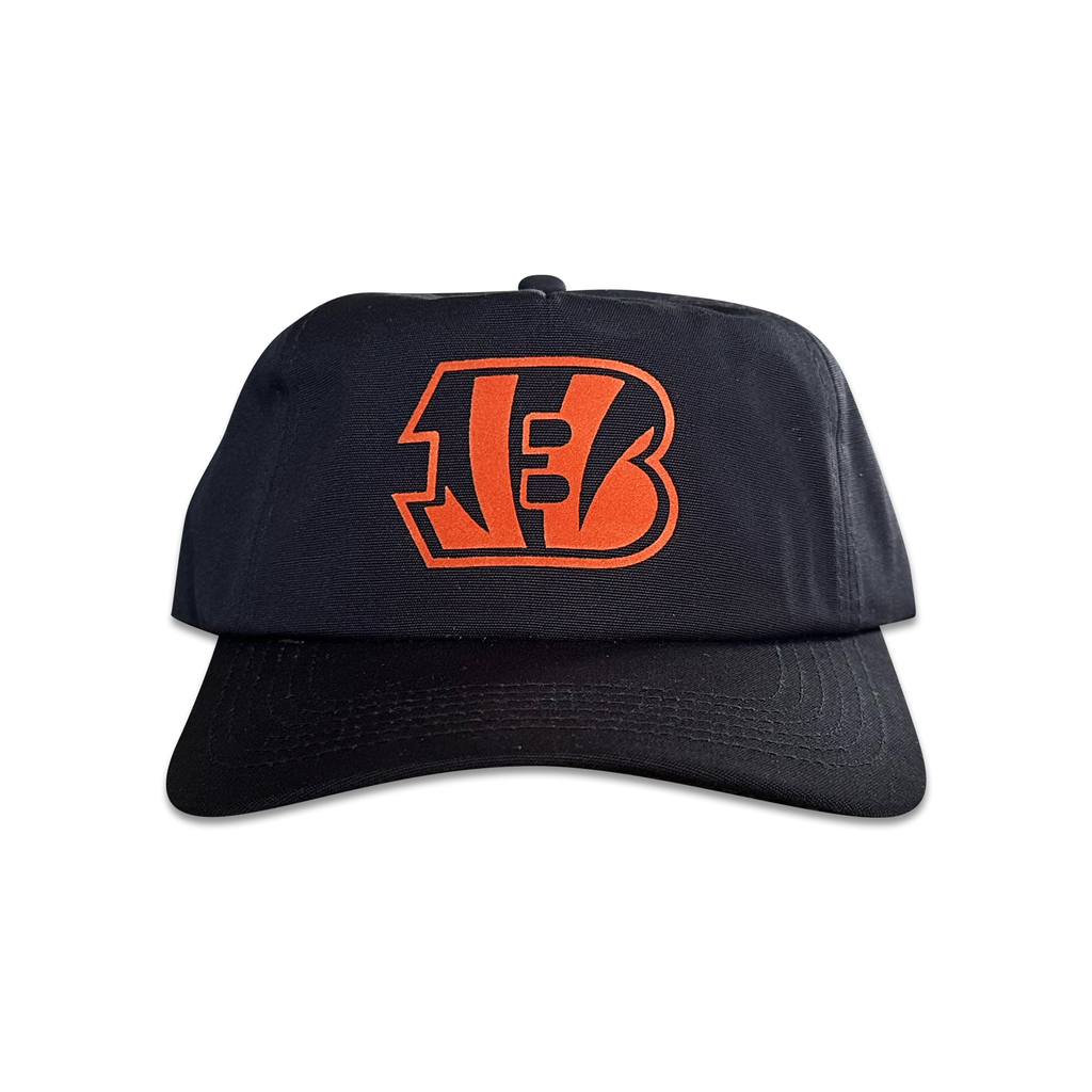 Vintage Cincinnati Bengals Hat | 5 Panel Black Snapback Hat, black five-panel cap with orange Bengals logo by My Store