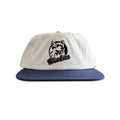 Vintage UConn Huskies Hat | 6 Panel Strapback Hat in white and navy with a Husky graphic patch and flat brim from My Store