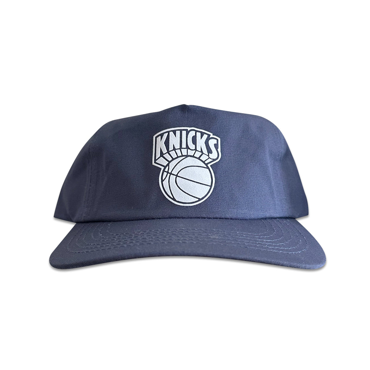 Vintage New York Knicks Hat | 5 Panel Snapback Hat, navy five panel cap with Knicks basketball logo, by My Store for Home page, Basketball