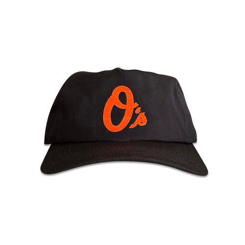 Vintage Baltimore Orioles Hat | 5 Panel Black Snapback Hat, black five panel hat with orange Orioles O's logo by My Store for Home page and Baseball
