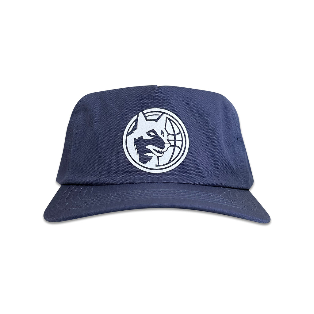 Vintage Minnesota Timberwolves Hat | 5 Panel Snapback Hat in navy with a white Timberwolves logo by My Store for Home page and Basketball
