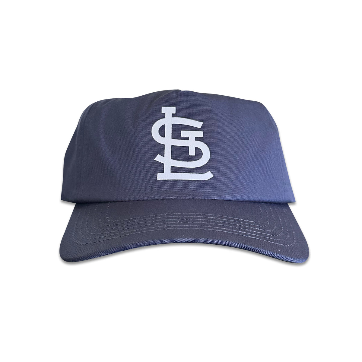 Vintage St. Louis Cardinals Hat | 5 Panel Snapback Hat in navy with white Cardinals logo and curved brim by My Store for Baseball fans