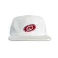 Vintage Carolina Hurricanes Hat | 6 Panel Snapback Hat in white with red logo by My Store from Home page and Hockey collections
