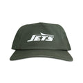 Vintage New York Jets Hat | 5 Panel Snapback Hat in forest green with white Jets logo, shown from the front. My Store, Home page, Football.