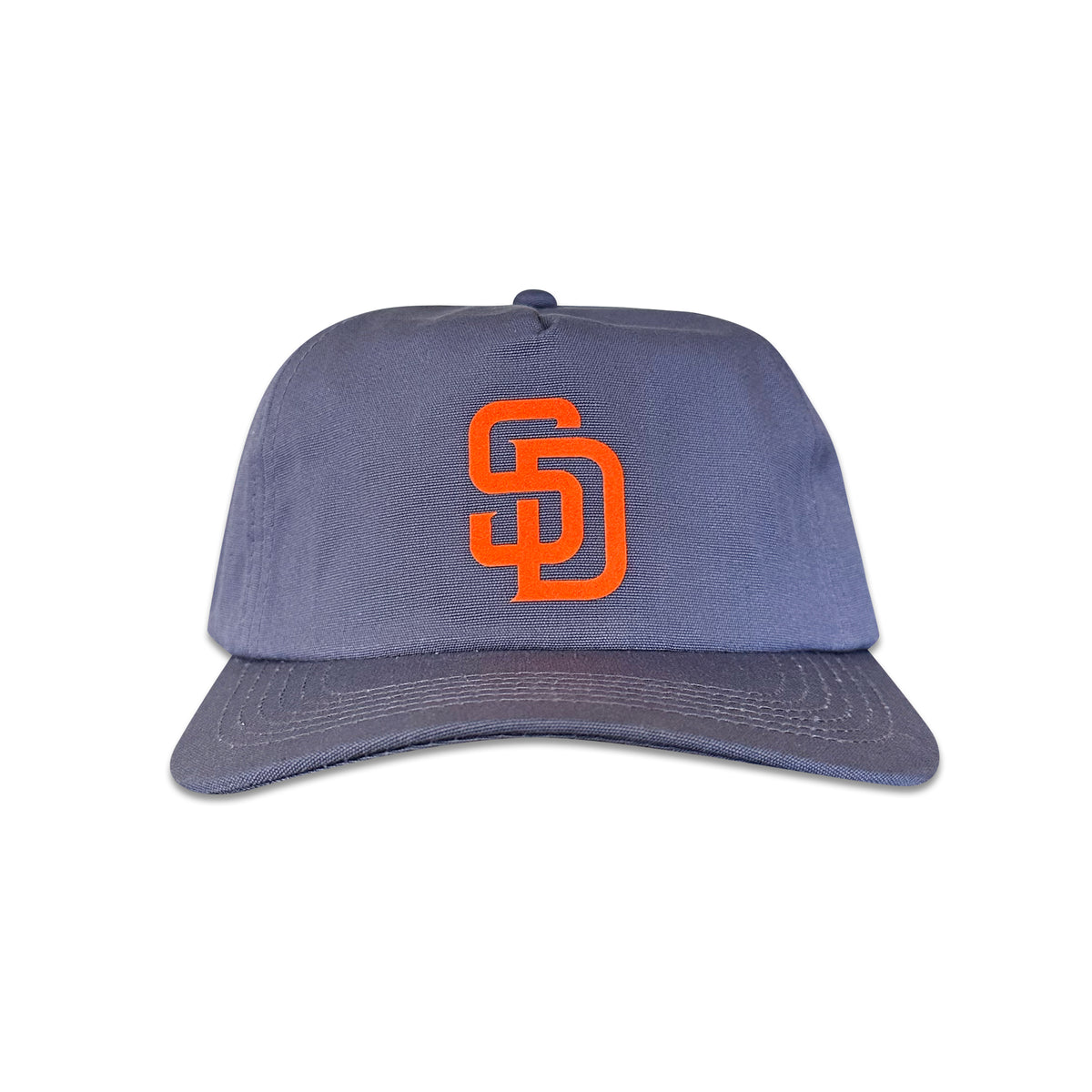 Vintage San Diego Padres Hat | 5 Panel Navy Snapback Hat by My Store, featuring a navy design with an orange Padres logo from Baseball and Featured Hats