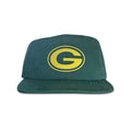 Vintage Green Bay Packers Hat | 6 Panel Snapback Hat in green with a yellow Packers logo and flat brim, by My Store