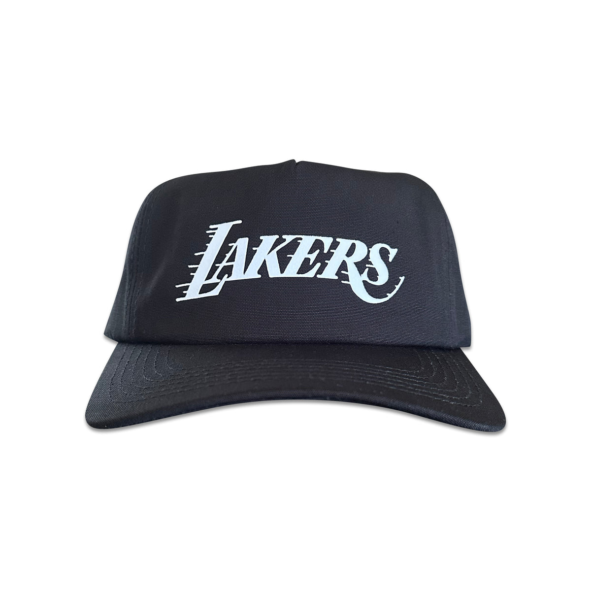 Vintage Los Angeles Lakers Hat (White) | 5 Panel Snapback Hat with old school Lakers logo by My Store, featured in Home page and Basketball collections