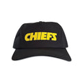 Vintage Kansas City Chiefs Hat | 5 Panel Black Snapback Hat with yellow CHIEFS lettering from My Store for Home page and Football
