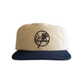 Vintage New York Yankees Bat and Hat Hat | 6 Panel Snapback Hat, cream and navy cap with Yankees bat and hat circle logo by My Store