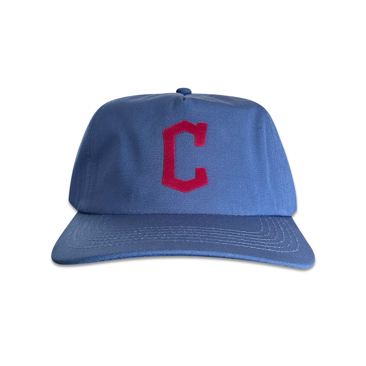 Vintage Cleveland Guardians Hat | 5 Panel Snapback Hat, blue five panel cap with red C logo by My Store, featured in Home page Baseball Hot Off The Press