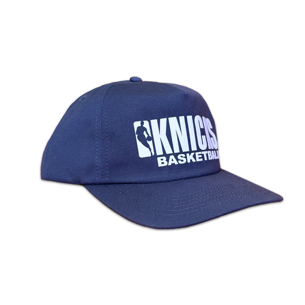 Vintage New York Knicks Basketball Hat | 5 Panel Snapback Hat in navy with white Knicks Basketball logo, from My Store for Home page and Basketball collection
