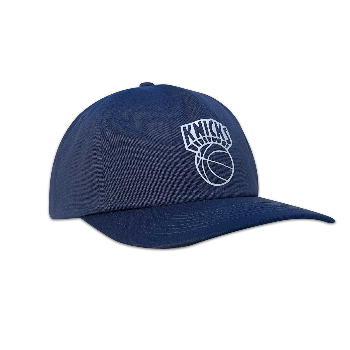 Vintage New York Knicks Hat | 5 Panel Snapback Hat | Inverse in navy with white Knicks basketball logo by My Store, Home page, Basketball