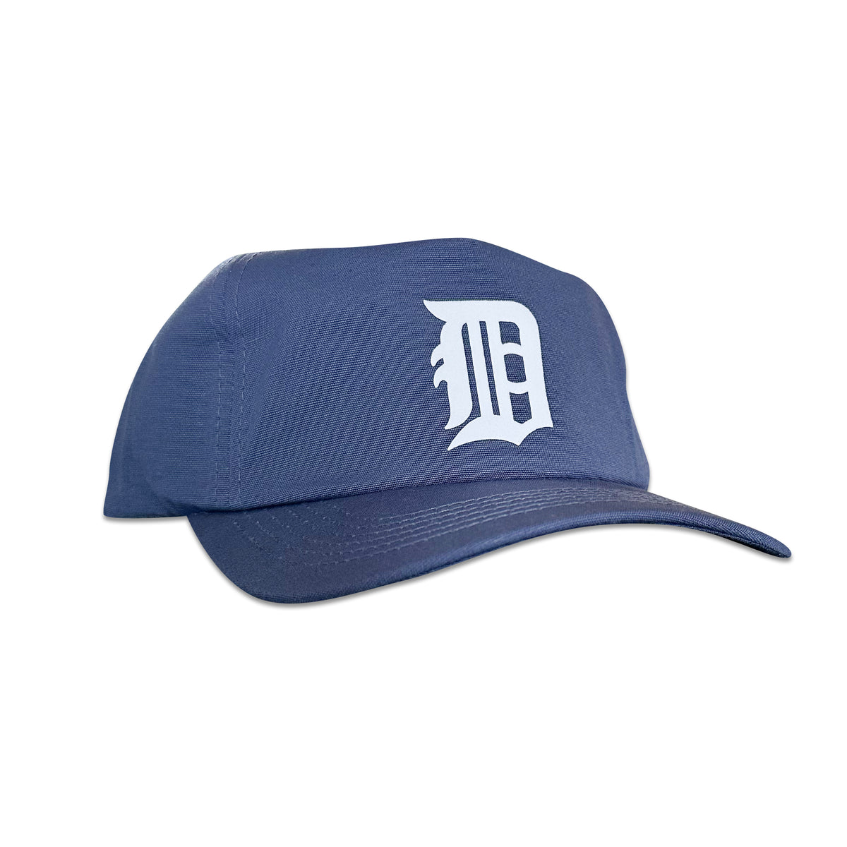 Vintage Detroit Tigers Hat | 5 Panel Snapback Hat in navy blue with white Detroit Tigers Old English D logo, by My Store, featured in Home page, Baseball, Featured Hats