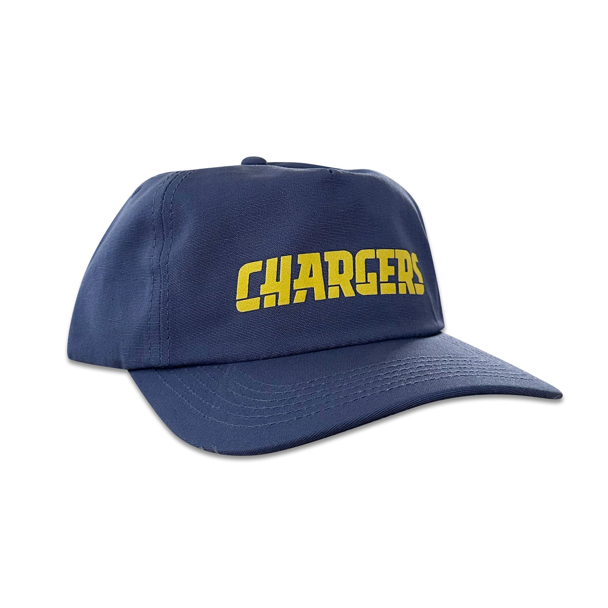 Vintage San Diego Chargers Hat | 5 Panel Snapback Hat, navy blue with yellow Chargers lettering, by My Store for Home page and Football