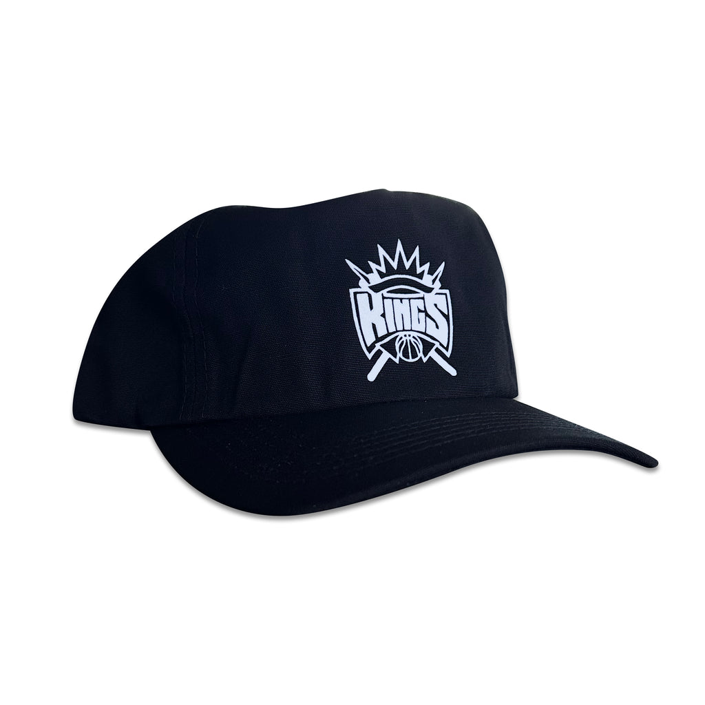 Vintage Sacramento Kings Hat | 5 Panel Black Snapback Hat featuring a white Kings logo, from My Store, in the Home page and Basketball collections