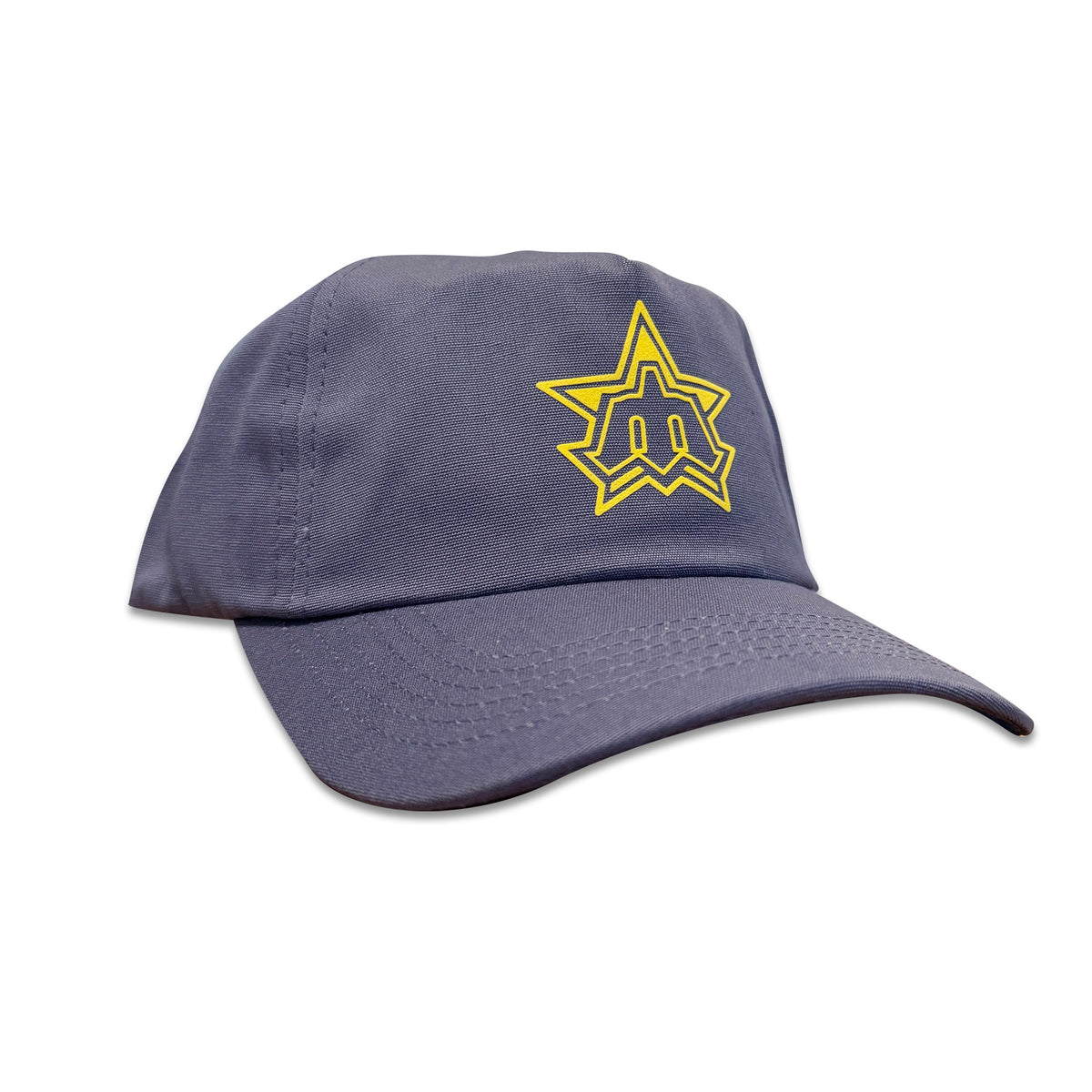 Vintage Seattle Mariners Trident Hat | 5 Panel Snapback Hat in navy with a yellow trident logo from My Store Baseball collection