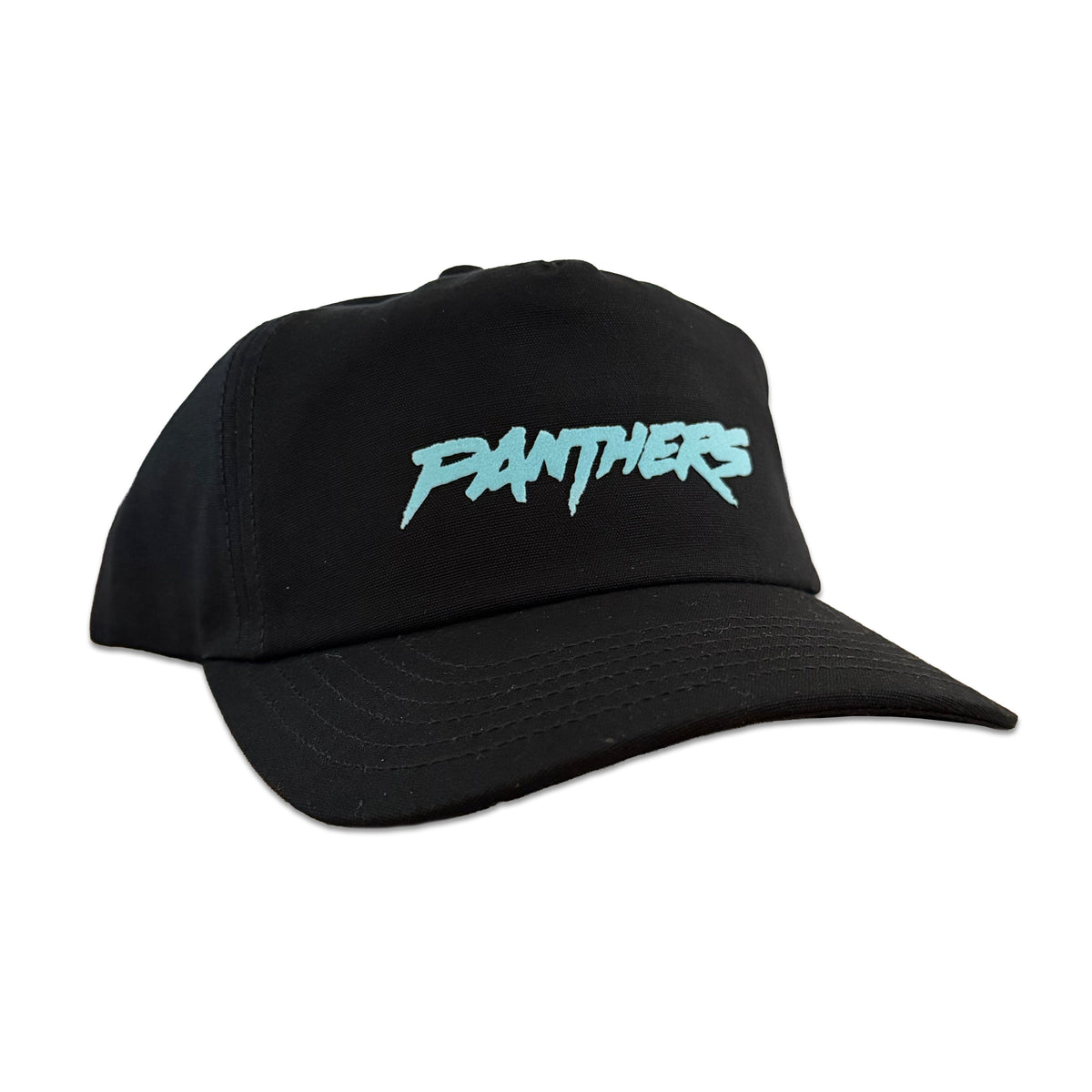 Vintage Carolina Panthers Hat | 5 Panel Black Snapback Wordmark Hat