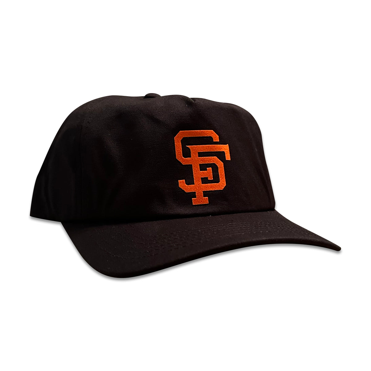 Vintage San Francisco Giants Hat | 5 Panel Snapback Hat, black hat with orange SF logo by My Store for Baseball and Featured Hats