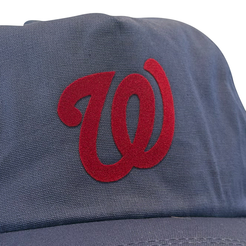 Vintage Washington Nationals Hat | 5 Panel Snapback Hat in blue gray with a red W logo, by My Store for Baseball and Featured Hats