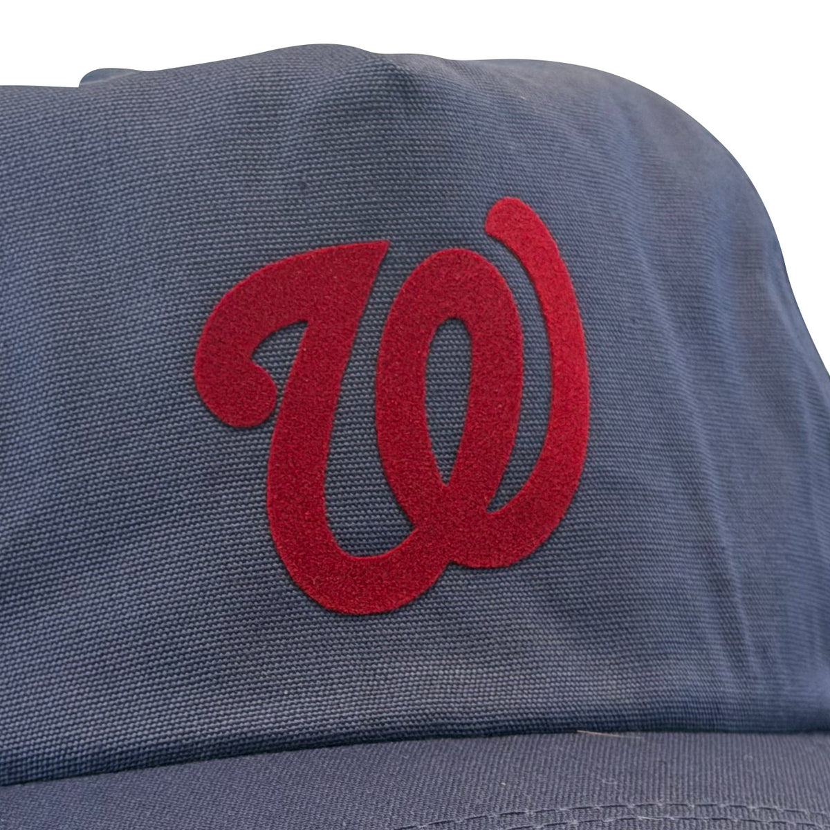 Vintage Washington Nationals Hat | 5 Panel Snapback Hat in blue gray with a red W logo, by My Store for Baseball and Featured Hats